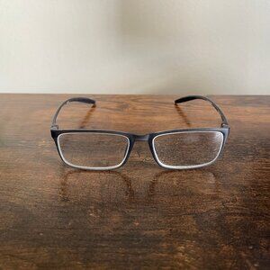 Men Foster Grant Design Optics Black Rectangle Eyeglass Frames Only 53-17-145